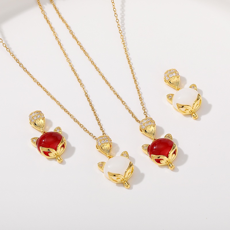 Mặt Dây Chuyền / Bông Tai Handmade diy Bằng Đồng Mạ Vàng 18K Hình Cáo Nhiều Màu Sắc