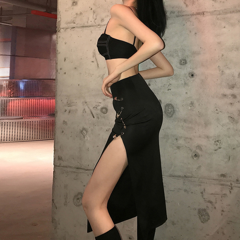 Chân váy DUNEA lưng cao xẻ tà thời trang cho nữ