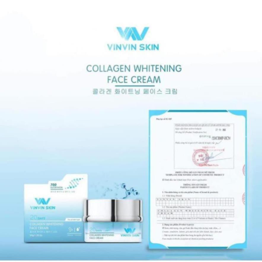 KEM FACE DƯỠNG TRẮNG PHỤC HỒI HƯ TỔN - COLLAGEN WHITENING FACE CREAM | BigBuy360 - bigbuy360.vn