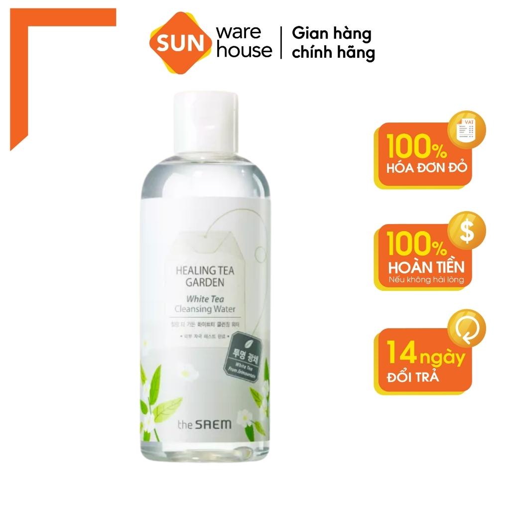 Nước Tẩy Trang Làm Sạch, Dưỡng Da Chiết Xuất Trà Trắng The Saem Healing Tea Garden White Tea Cleansing Water 300ml