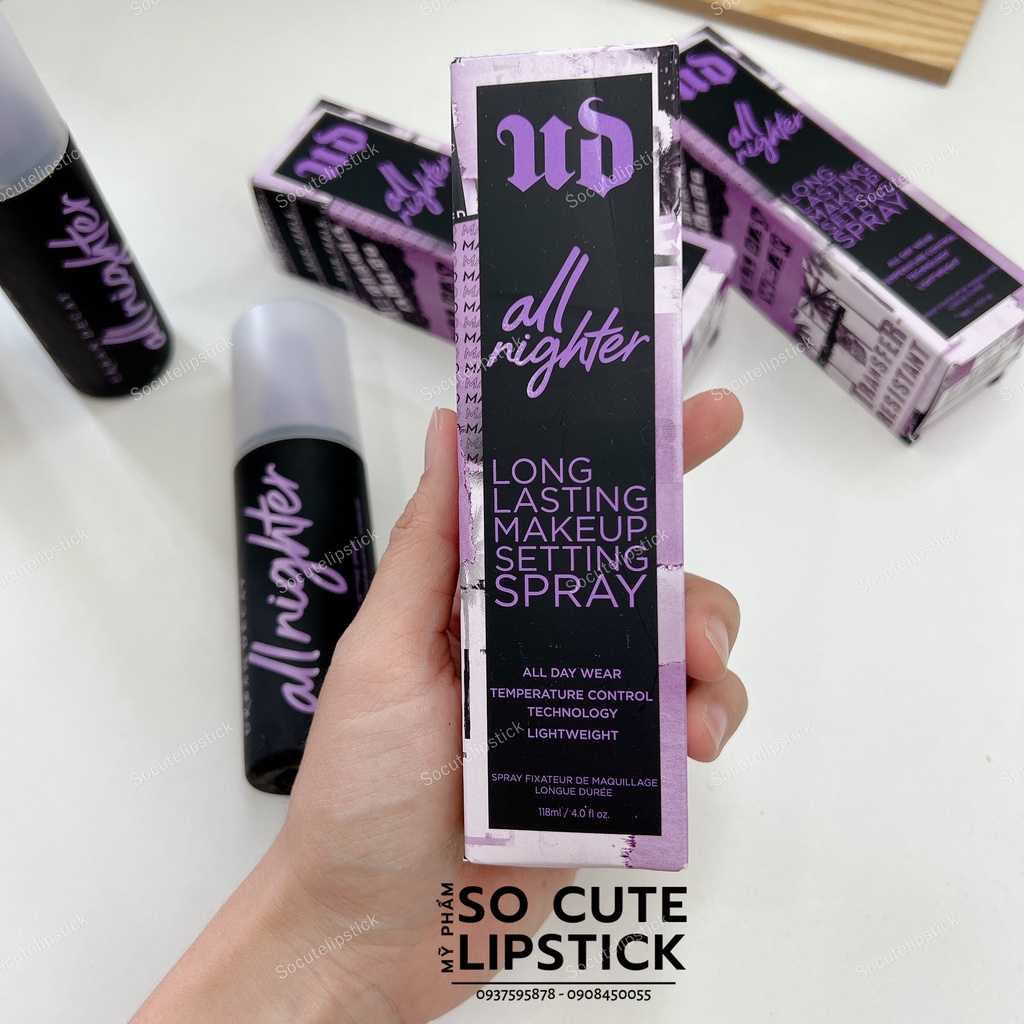 XỊT SET MAKEUP ĐÌNH ĐÁM URBAAN DECAAY ALL NIGHTER FINISHING SETTING SPRAY MINISIZE - XỊT GIỮ LỚP MAKEUP - XỊT KHOÁN