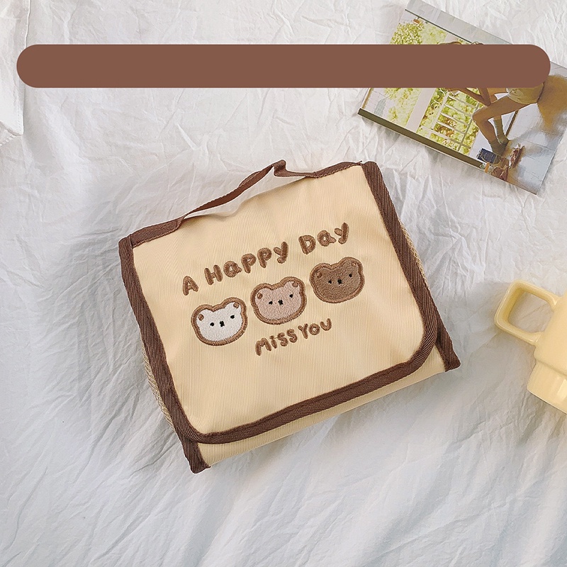 Túi Đựng Mỹ Phẩm / Đồ Vệ Sinh Cá Nhân Họa Tiết Hoạt Hình Gấp Gọn Tiện Lợi Dành Cho Đi Du Lịch