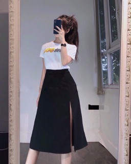 Chân váy dài xẻ đùi Bigsize
