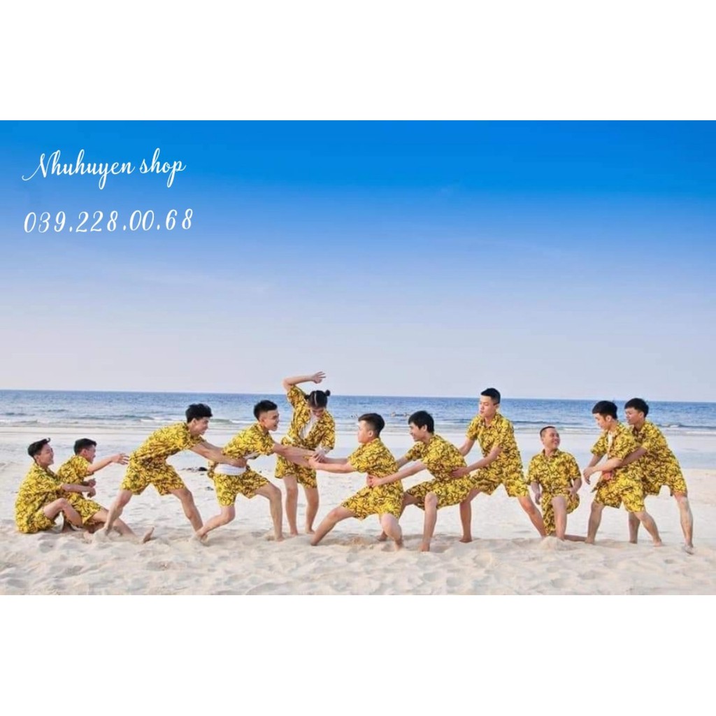 (chất kate thái 1 - kho HCM) bộ dừa vàng đi biển, team - bộ hoa quả, trái cây big size- chuyên sỉ lẻ - nhuhuyen shop