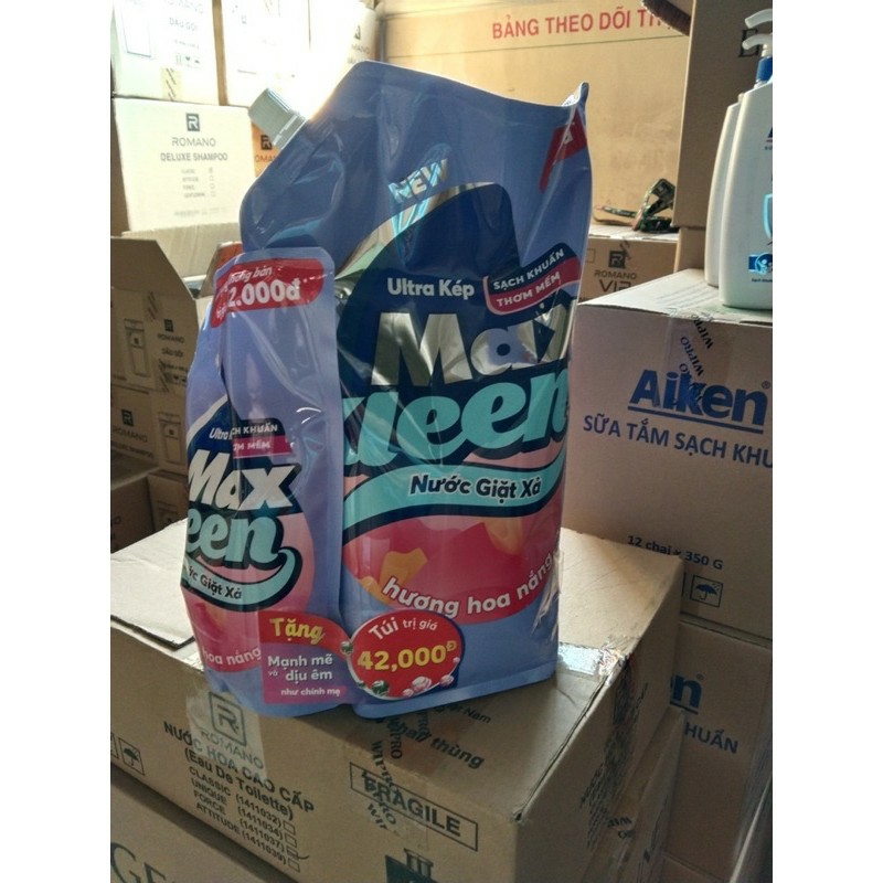 Túi nước giặt xả 5 in 1 Maxkleen 2,4kg + Tặng thêm túi 600ml