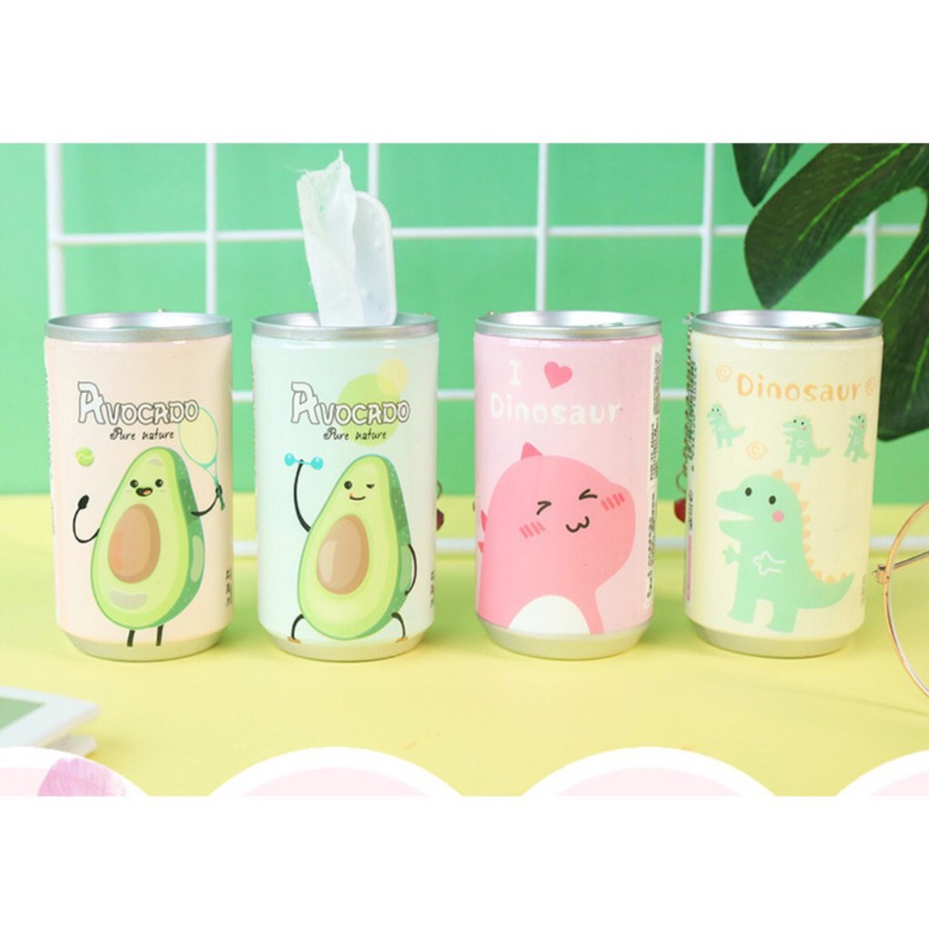 Khăn Giấy Ướt 50 LON pilu họa tiết siêu cute có dây móc treo tiện dụng 1lon 30 miếng