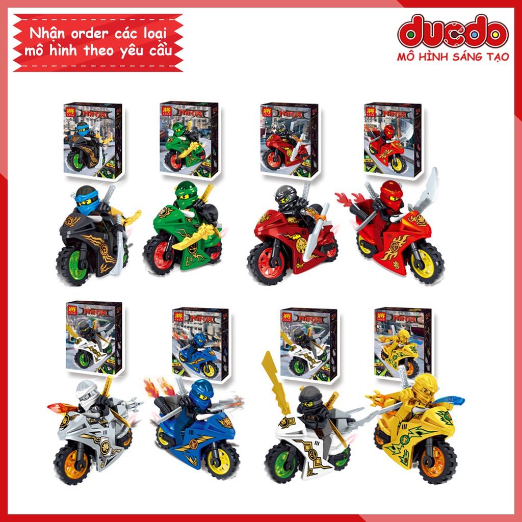 Combo 8 nhân vật Ninjago đua xe đại chiến - Đồ chơi Lắp ghép Xếp hình Minifigures Mini Ninja Mô hình LeLe 31050 61047