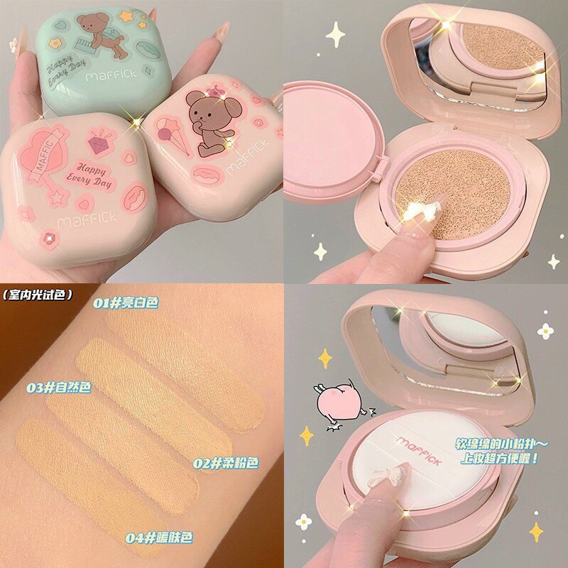 Phấn nước, cushion MAFFICK xanh, hồng kèm lõi thay - Tặng 1 son kem cho mỗi đơn hàng - Rubycosmetics | BigBuy360 - bigbuy360.vn