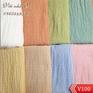 Vải nhún nhiều màu sắc may váy, áo cực xinh khổ ngang 1,6m - V100