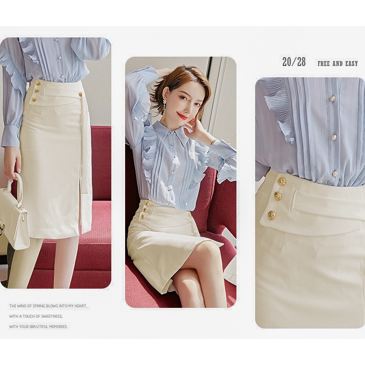 Chân váy midi công sở xẻ tà có BIGSIZE dài qua gối phong cách trẻ trung năng động đi làm đi tiệc siêu xinh CV39