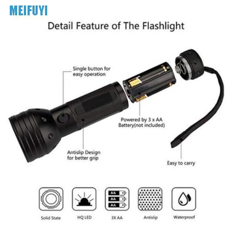 Đèn pin tia cực tím 51/ 100 bóng Led Uv 395nm 439v vỏ màu đen