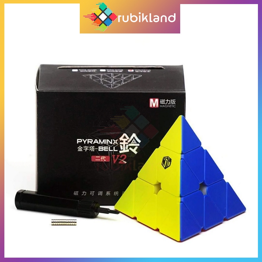 Rubik Tam Giác QiYi X-Man Bell V2 M Pyraminx XMD V2 M Rubic Pyraminx Stickerless Nam Châm Đồ Chơi Trí Tuệ Trẻ Em