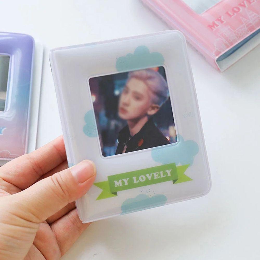 LANFY School Stationery Square Album Collect Book Kpop Photo Album Photo Album Tickets Book Card Book Picture Case ID Holder Photocards Organizer Name Card Holder Mini Album/Multicolor