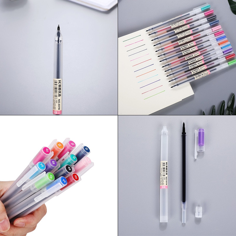 Set 12 bút bi nhiều màu dễ thương 0.5mm 12 màu