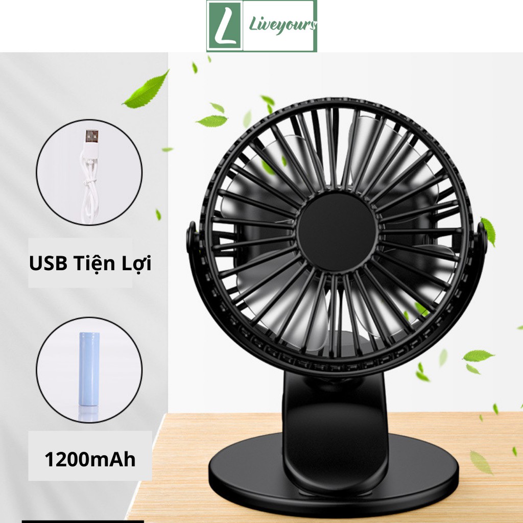 Quạt Mini | Quạt Kẹp Bàn Thích hợp cho dân Văn Phòng, Xoay 360 độ, Kẹp chắc chắn – Siêu Mát - Quạt tích điện mini | BigBuy360 - bigbuy360.vn