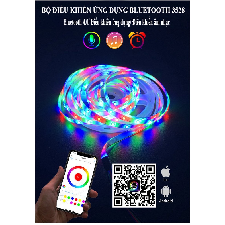 [ Full bộ dùng App ] Bộ Đèn Led RGB 5M Dây Dán Đổi Nhiều Dùng App Led 7 màu RGB quay tik tok giá rẻ