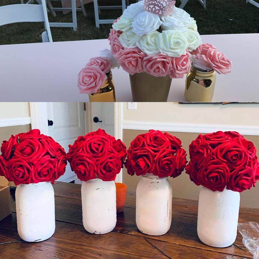KUNHEV Set 10 Bông Hoa Hồng Xốp Trang Trí Bó Hoa Cưới