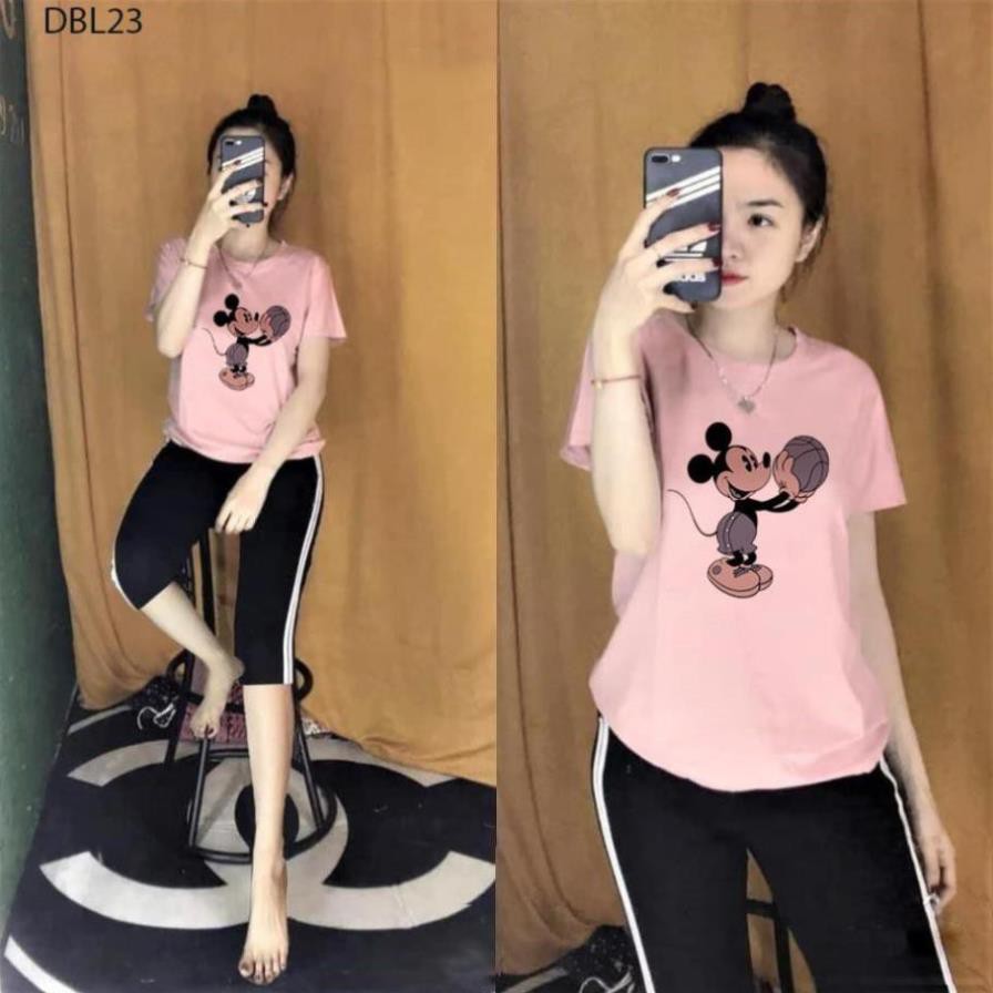 ĐỒ BỘ MẶC NHÀ CAO CẤP QUẦN LỬNG 1 SỌC ÁO IN HÌNH MICKEY - HOT HÈ 2020 | BigBuy360 - bigbuy360.vn