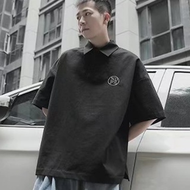 Áo Thun Polo Màu Trơn Dáng Rộng Phong Cách Hàn Quốc Thời Trang Cho Nam