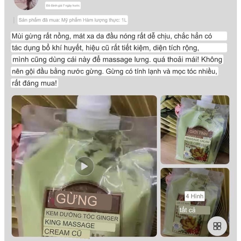 Kem Ủ Gừng massage thư giãn giúp mọc tóc Boqian nội địa Trung
