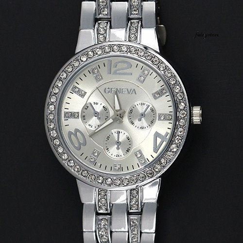 Đồng Hồ Quartz Đính Đá Sang Trọng Cho Nam Nữ