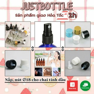 Nắp nút cho chai thủy tinh, chai lọ đựng sang chiết tinh dầu serum cổ chai phi 18