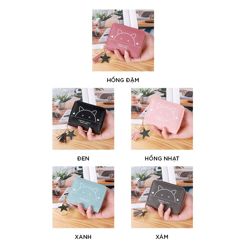 Ví nữ mini cute ngắn cao cấp MADLEY nhỏ gọn nhiều ngăn thời trang VD255