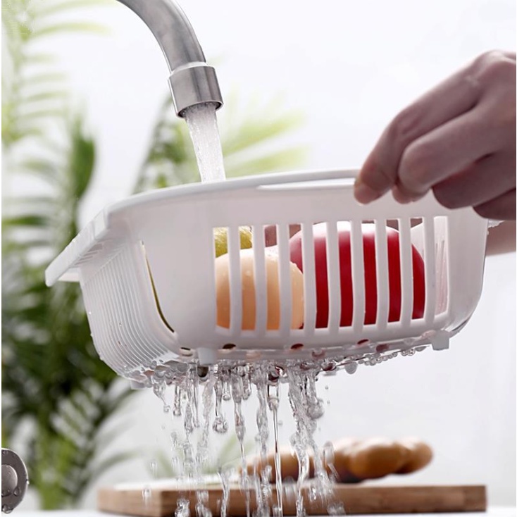 A-LIFE Rổ Nhựa Ráo Nước Có Thể Điều Chỉnh Cho Bồn Rửa Nhà Bếp
