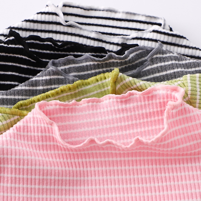 Áo Thun Cotton Tay Dài Họa Tiết Kẻ Sọc Thời Trang Xuân Thu Dành Cho Bé Gái 1-6 Tuổi