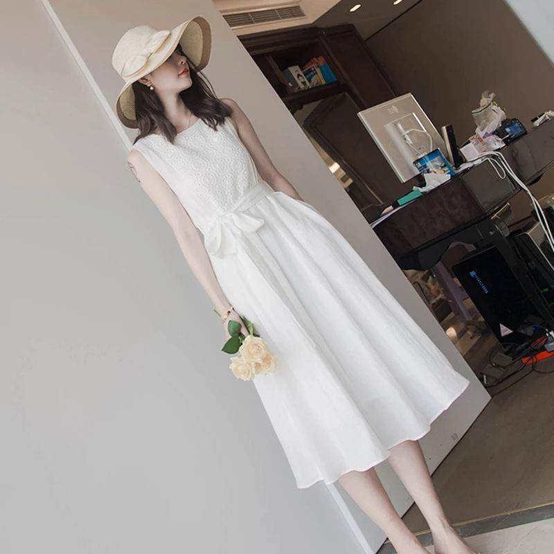 Đầm Dài Màu Trắng Vải Voan Cổ Điển Ngọt Ngào Siêu Đẹp Cho Nữ