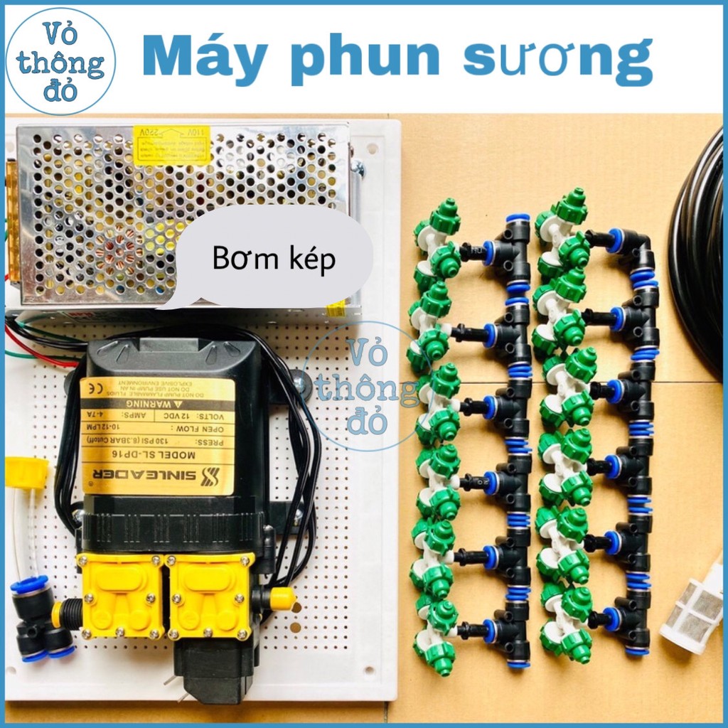 Máy bơm tưới lan  - bơm kép 12 béc 4 hướng