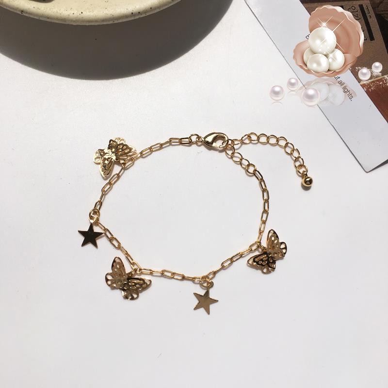 ❡♛❈Thời trang và sáng tạo, cảm giác bồng bềnh nữ tính của khu rừng, vòng tay hình con bướm dạng chuỗi đeo hàng ngày và v