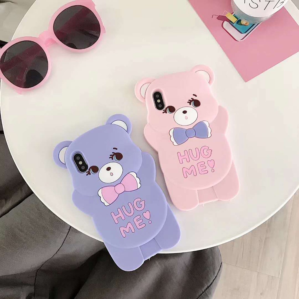 YSW Casing VIVO Y17 Y11 Y12 Y15 S1 V15 Y93 Y97 Y85 V9 Z1 1723 Cover Bow-Knot Bear Cartoon Cute Silicone Soft Phone Cases