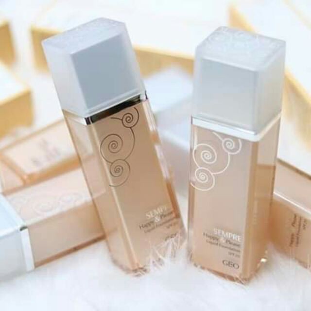 Kem Nền Geo Sempre Happy & Please Liquid Foundation nâng tone trắng mịn da