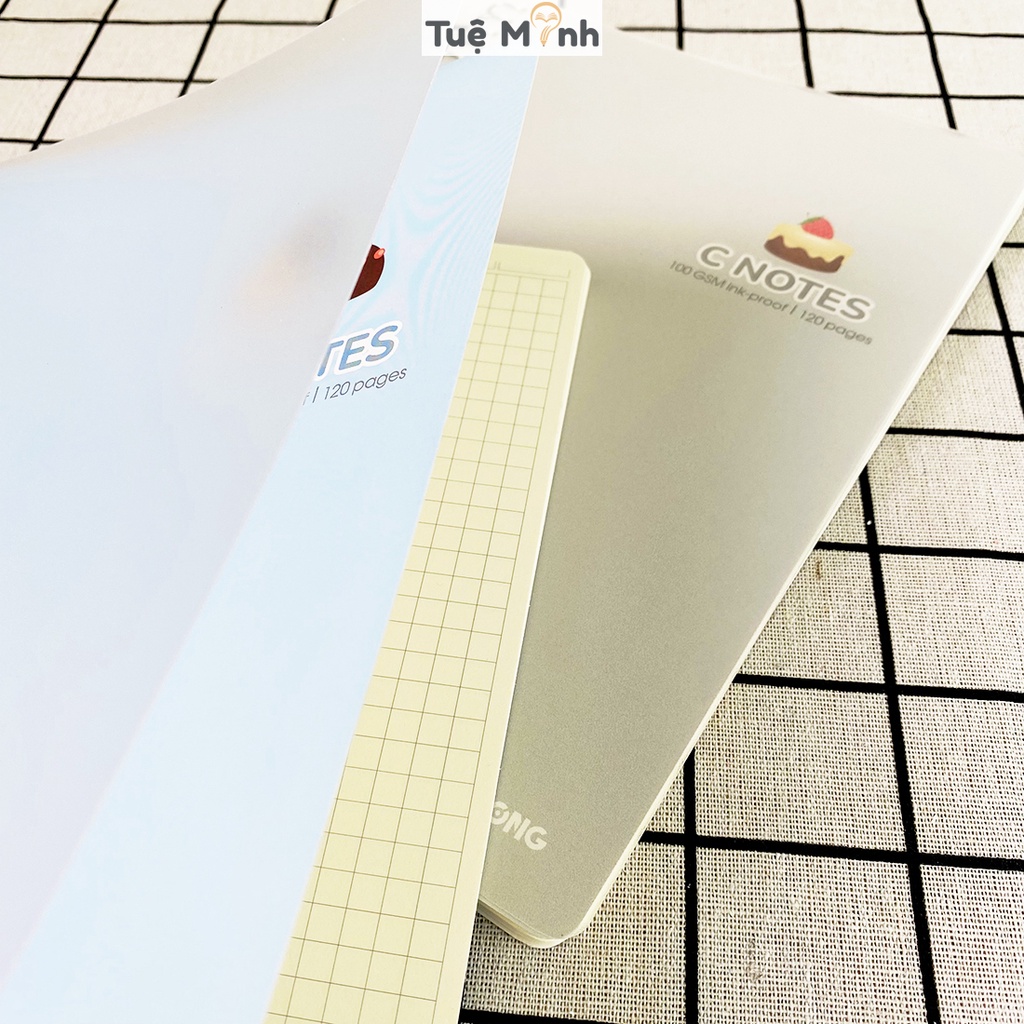 Vở note cornell B5 120 trang Klong bìa nhựa lò xo đơn C Notes ruột Dot grid ruột chấm và caro ô vuông 6x6 mm MS 587