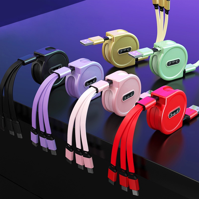 Dây Cáp Sạc Nhanh Truyền Dữ Liệu 3 Trong 1 Đầu Micro USB Type C Cho Huawei OPPO VIVO Xiaomi Samsung