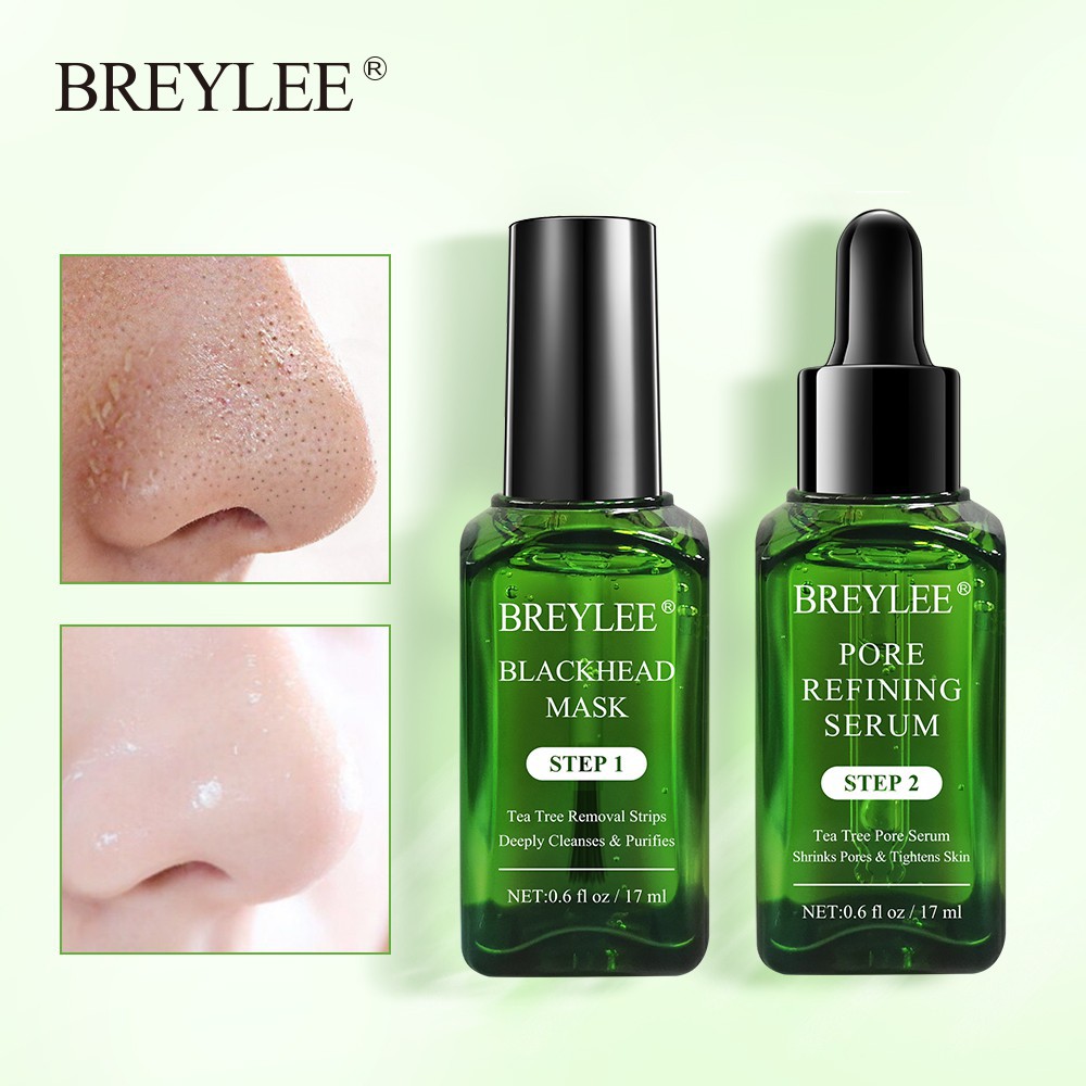 (Hàng Mới Về) Set 1 Mặt Nạ Lột Mụn Đầu Đen + 2 Lọ Serum Thu Nhỏ Lỗ Chân Lông Breylee