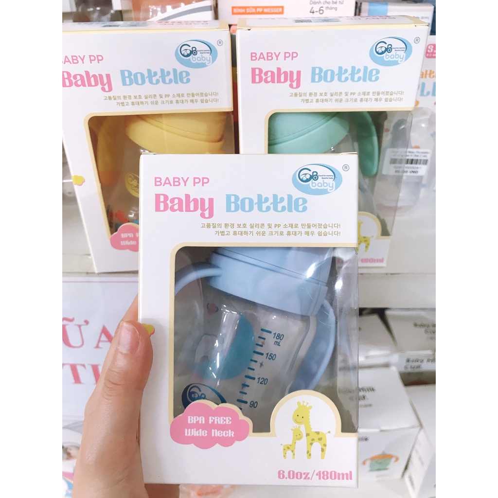 Bình sữa PP GB Baby cổ rộng 180ml - chính hãng