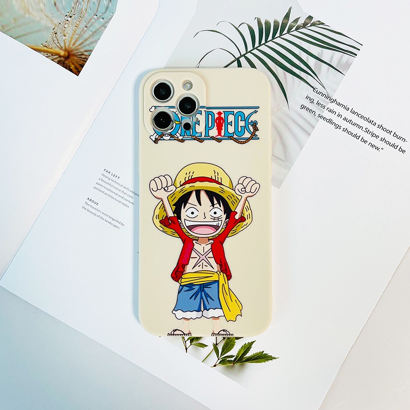 Ốp lưng silicon dẻo hình One Piece Luffy cho iPhone 11 12 Mini Pro Max SE 6 6s 7 8 Plus X XR XS Max