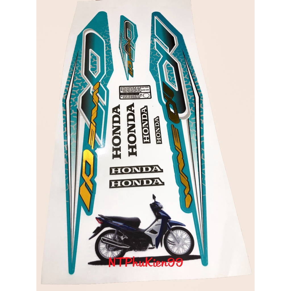 Tem Wave Zin GHÉP CROM  Dán cho Wave 50cc-100cc-110cc -Chống Bong Chống Phai Màu