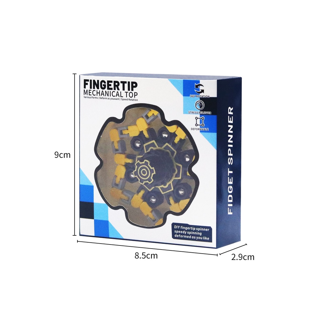 Con quay đồ chơi robot fidget spinner đầu ngón tay cơ khí dạng chuỗi biến hình , con quay hồi chuyển giải nén spinner