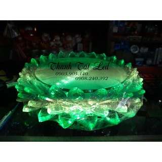Đế Sen Pha Lê Tròn Led Đổi Màu 23cm