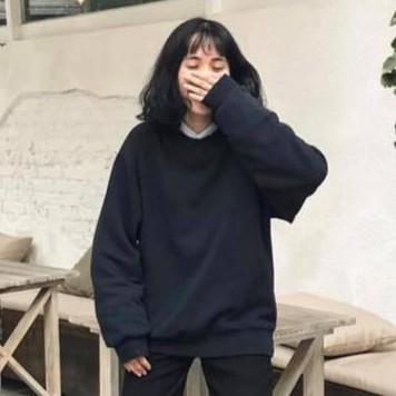 [ĐỦ SIZE] Áo sweater đen trơn basic black sweater unisex