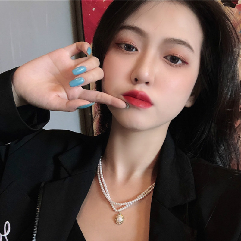 Vòng cổ đính ngọc trai giả phong cách cổ điển dành cho nữ