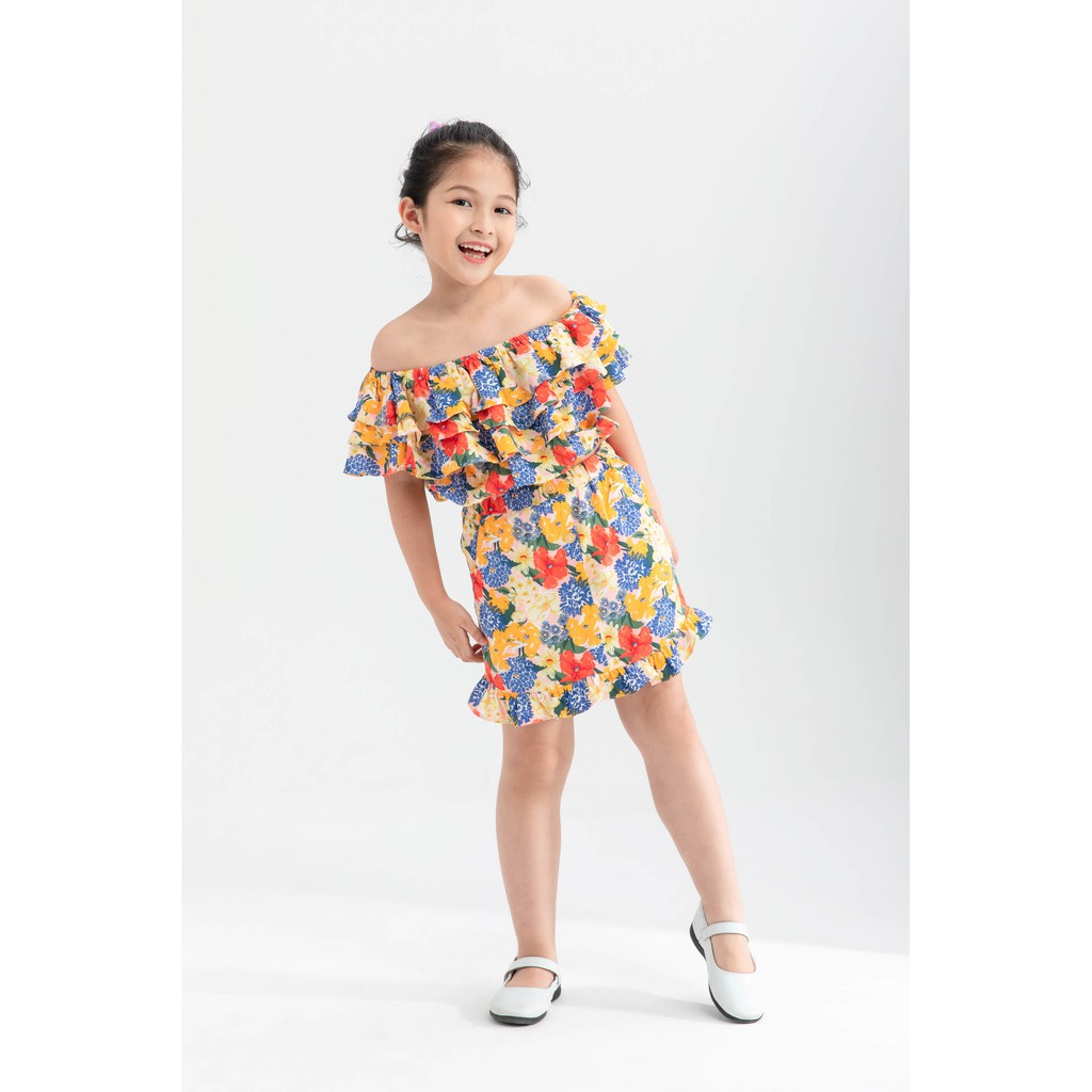 Chân váy thô hoa nhí bé gái IVY moda MS 31G1210
