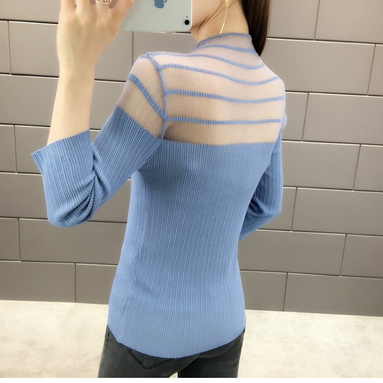 Áo len tay lỡ phối lưới thời trang nữ | BigBuy360 - bigbuy360.vn