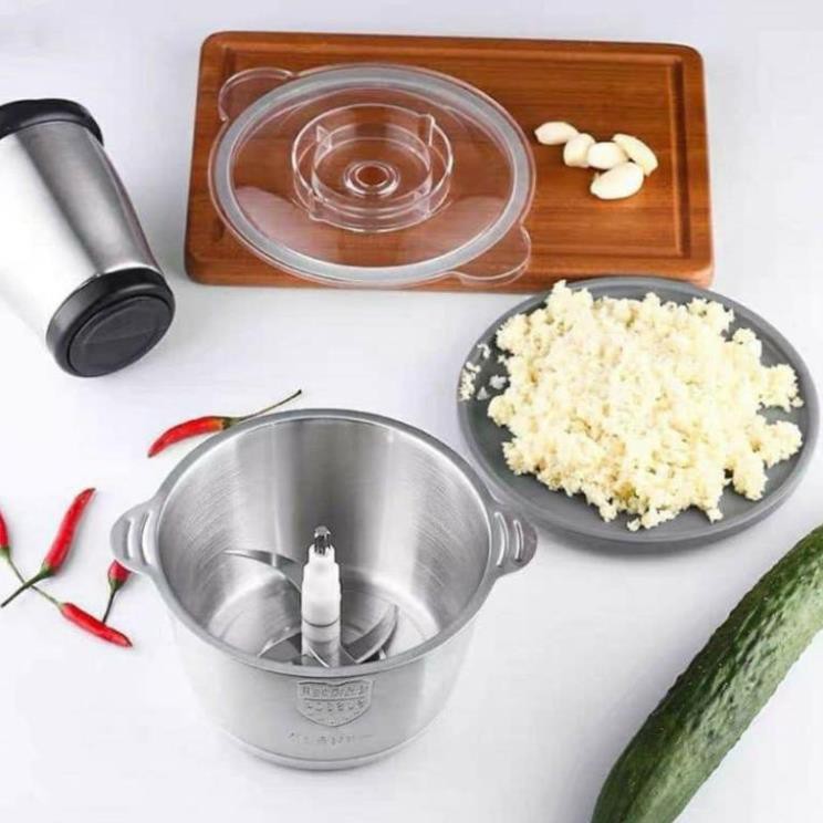 Máy xay đa năng thịt cá Mini FOOD PROCESSOR HDA Cối Inox Đa Năng Dao 4 Lưỡi - Dung Tích 2 lít- Santacompany