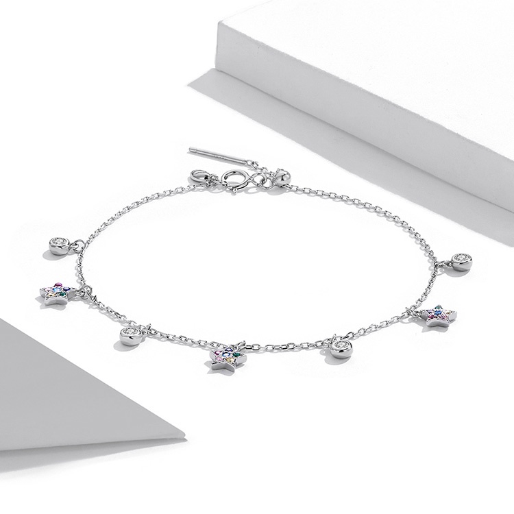 Vòng tay Bamoer SCB227 bạc 925 hình ngôi sao thời trang dùng làm quà tặng cho nữ