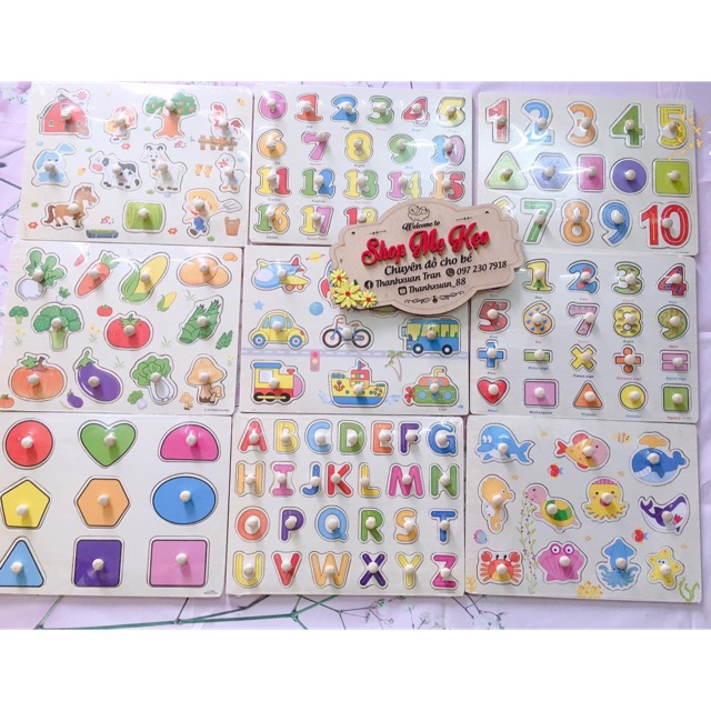 Combo bảng gỗ và đồ cho bé