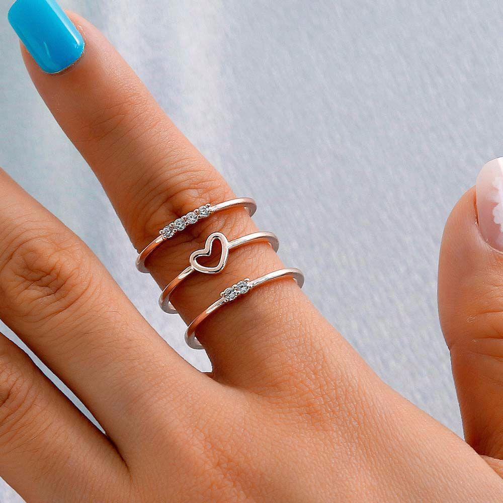 Nhẫn Kim Loại WMES15H Họa Tiết Trái Tim Vintage Thời Trang Cho Nữ